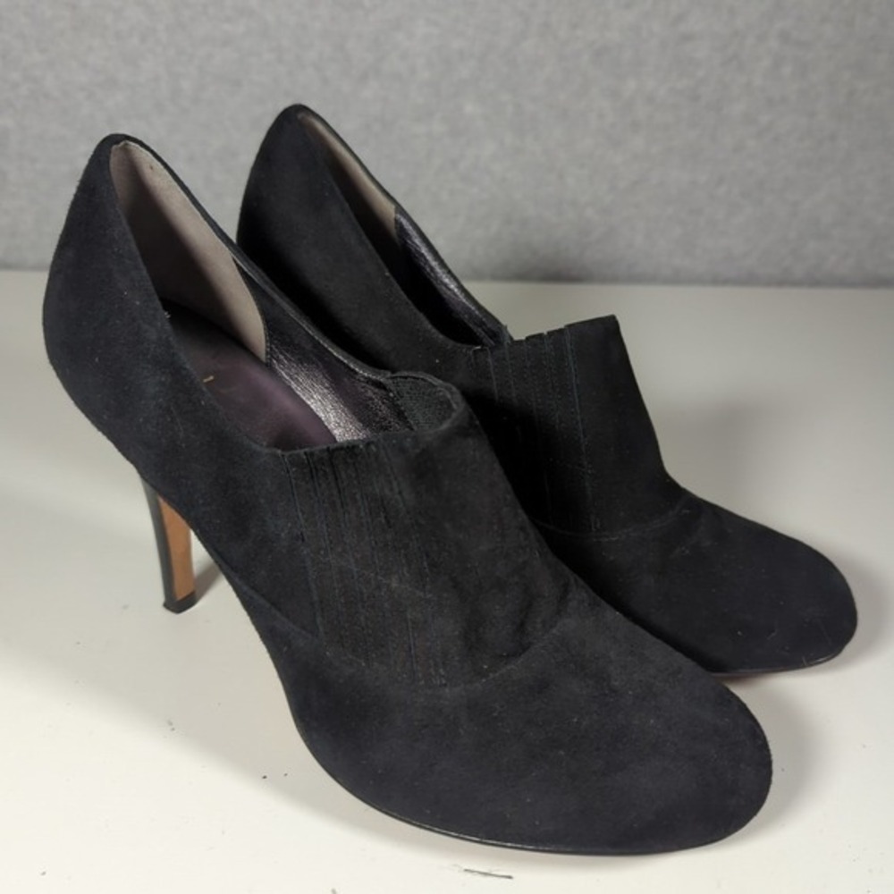 Cole Haan Air TALIA Booties Size‎ 10 B Black Suede Gored Slip On Stiletto Witchy